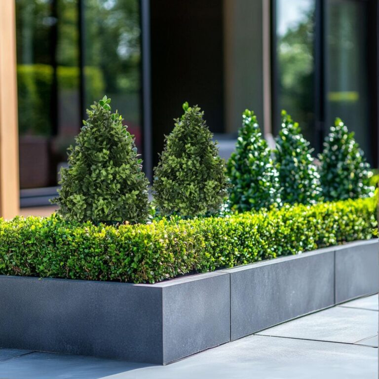55cm UV protected realistic green pointed Buxus Topiary (multiple)